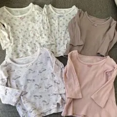 綿100% 女の子　長袖肌着　5枚セット　90.95cm 美品