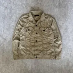 Levi’s 綿ジャケット ベージュ バックプリント L 古着 アメカジ