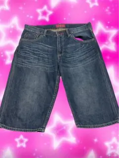 y2k ダークブルーデニムショートパンツ