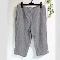 美品 クロップドパンツ XL 2XL チェック柄 カジュアルパンツ ギンガム