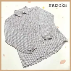 muzoka チェックシャツ レディース 長袖 トップス 綿100% Yシャツ