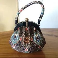 ビーズ刺繍がま口バッグ