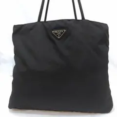 【美品】プラダ トートバッグ ナイロン A4可 肩掛 超ダークブラウン