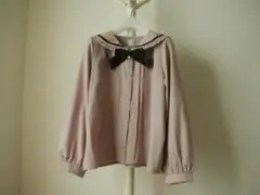 新品アクシーズファムキッズ リボンブローチ付セーラーブラウス160ｃｍ　ピンク