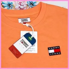 タグ付新品TOMMY HILFIGER Tシャツ ロゴワッペン オレンジSトミー
