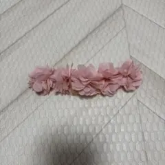 ピンク 花飾り ヘアバンド
