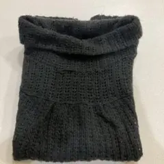 ダークグレー タートルネック ノースリーブニットＬ