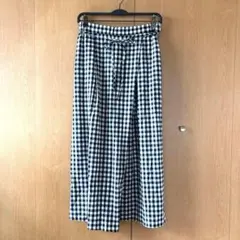 コムサイズム　ギンガムチェック　スカーチョワイドパンツ　スカート　L