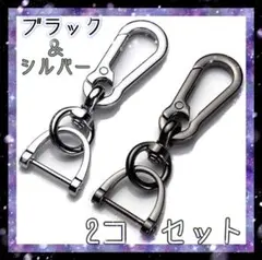 カラビナ キーホルダー Dリング 2個セット 取り外し可能