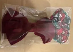 クリスマスリボン バレッタ ヘアアクセサリー