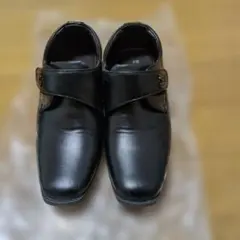 黒 レザー フォーマルシューズ マジックテープ