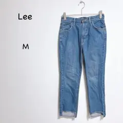 リー カットオフデニム M インディゴ フロントスリット フリンジ裾