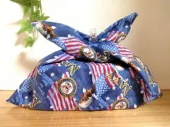 あずま袋 弁当袋 メンズ 男性 弁当包み アメリカンブルー　お試し価格のサムネイル