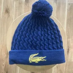 ラコステ LACOSTE ブルー ニット帽