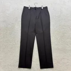 オリヒカ【w80】茶 スラックスパンツ 裾ダブル 毛混み センタープレス 春秋