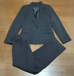 ビジネススーツ　ブラック　ドット　パンツスーツ　9号