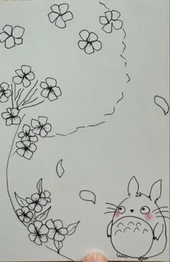 〖新品〗トトロ 桜 イラスト はがき