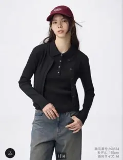 2ピースリブニットポロシャツ(ノースリーブ)