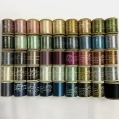 絹ミシン糸　木製糸巻き　プラ糸巻き　45個