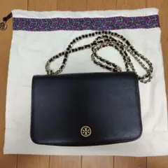 Tory Burch ブラックレザー ショルダーバッグ