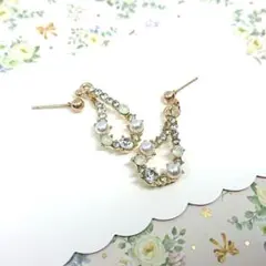 No.594☆キラキラドロップ ピアス イヤリング マスクチャーム