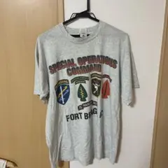古着 Tシャツ メンズ 00s ミリタリー レンジャー 薄グレー 霜降り