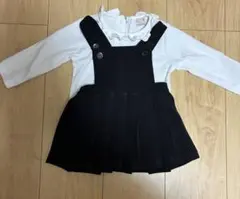 【80cm】petit main フリル付きロンパースとスカートセット