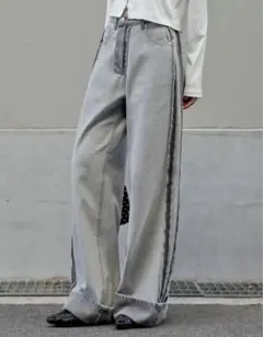 Re:EDIT 新品未使用　ワイドストレートリバースデニムパンツ　Lサイズ