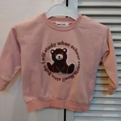 Noeil aime BeBe クマ刺繍 ピンク トップス