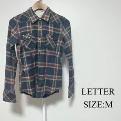 【美品】LETTER チェック シャツ ネルシャツ カジュアル アウトドアのサムネイル