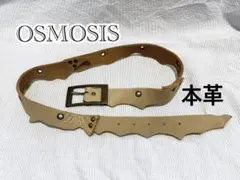 美品オズモーシス本革ベルトOSMOSISグランジ風 変形レザーベルト個性的のサムネイル