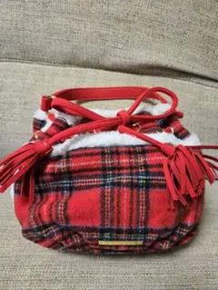 サマンサベガ 赤 チェック ハンドバッグ