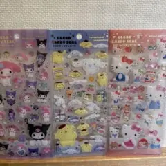 【正規品】クリアキャンディシール　サンリオ　３枚セット