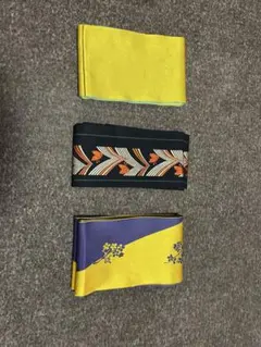 半幅帯セット（イエロー、黒、紫、青）