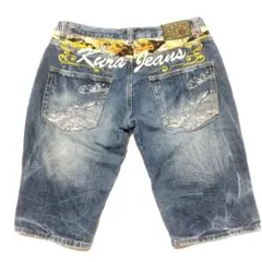 倉　KURA JEANS　エターナル　和柄　デニムショートハーフジーンズのサムネイル