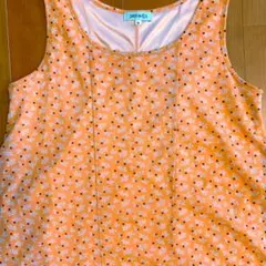 シューラルー花柄トップスノースリーブシフォンオレンジワンピースタンクトップのサムネイル
