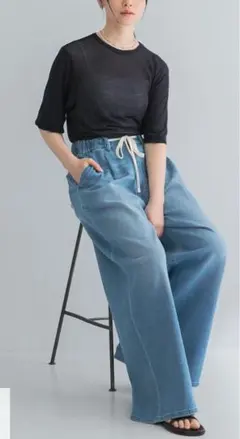 URBAN RESEARCH　綿麻デニムイージーパンツ　38