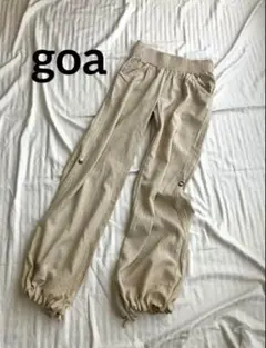 goa ゴア　リネンブレンドカーゴパンツ　イージーパンツ　麻混　Fサイズ　Y2K