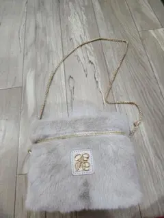ファー ミニショルダーバッグ グレー チェーンバッグのサムネイル