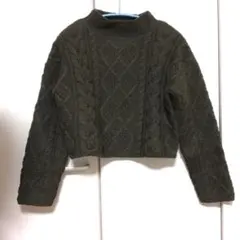 B:MING by BEAMS ハイネックニット セーター グリーン クロップド