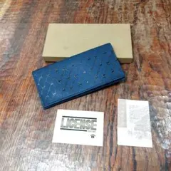 印伝屋　長財布　ネイビー　札入れ　カード入れ有り　鹿のサムネイル