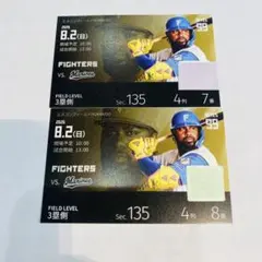 日本ハムファイターズ vs ソフトバンクホークス】連番2枚＋駐車券