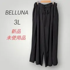 【新品タグ付】ベルーナ ワイドパンツ【3L】ブラック ウエストゴム 大きいサイズ