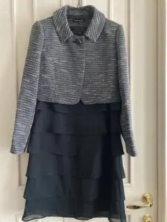 セレモニースーツ　ツイードジャケットとドレスのセット　7ARサイズ