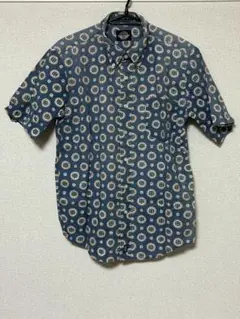 Dockers ドッカーズ 半袖シャツ L ボタンダウン BD 総柄 綿100％