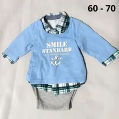 重ね着風ロンパース 60-70