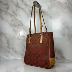 COACH コーチ ワンショルダーバッグ キャンバス レッド ボーボー