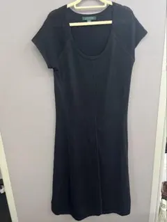 LAUREN RALPH LAUREN ブラック 半袖ワンピース M
