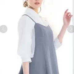 美品　フェルゥ　袖チュールブラウス　ホワイト　フリーサイズ　半袖のサムネイル