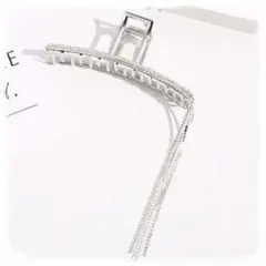 ヘアクリップ　髪留め　バンス　ヘアアクセ　シルバー　ゴージャス　キラキラ　韓国